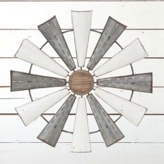 Mixed Metal Windmill Wall Decor