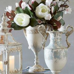 Distressed Metal Trophy Urn Planter