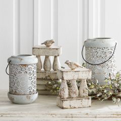 Decorative Pale Metal Lanterns Set of 2