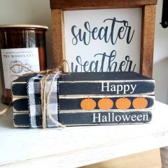 Happy Halloween Decorative Book Stack