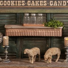 Copper Finish With Wood Wall Shelf