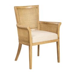 Woven Natural Cane Dining Arm Chair