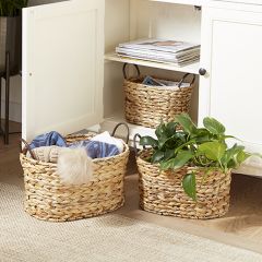Oval Wicker Baskets Set of 3