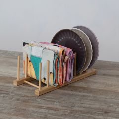 8 Section Natural Bamboo Display Rack Set of 2