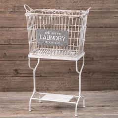 Vintage Inspired Standing Laundry Basket