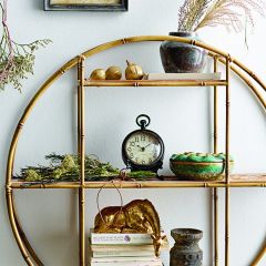 Metal Shelf with Bamboo Finish