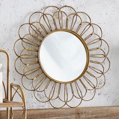 Metal Bamboo Flower Mirror