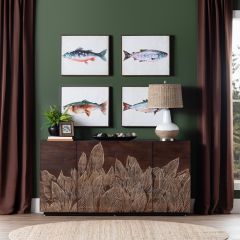 Carved Leaf 4 Door Sideboard