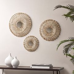 Round Mirrored Wall Decor Collection Set of 3