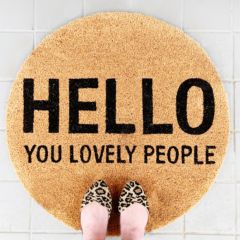 Lovely People Round Coir Doormat