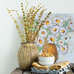 Gold Finished Embossed Terracotta Planter