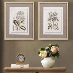 Linen Mat Botanical Print Set of 2