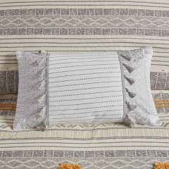 Embroidered Lumbar Pillow With Tassels