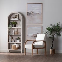Arched Whitewashed Open Shelf Etagere