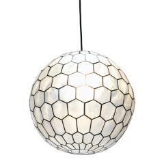 Capiz Shell Honeycomb Pendant Light 16 Inch