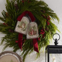 Holiday Watercolor Santa Framed Ornament Set of 3