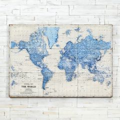 Vintage Style Metal Wall Map