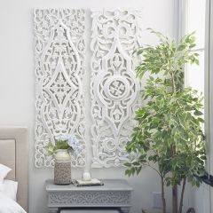 Elaborate Carved Wood Panels Set of 2