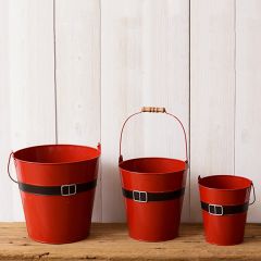 Santa Belt Buckle Bucket Set of 3