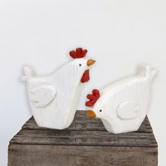 Whimsical Chicken Figures Set of 2