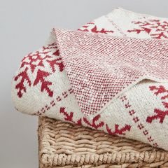Cotton Knit Snowflake Throw Blanket