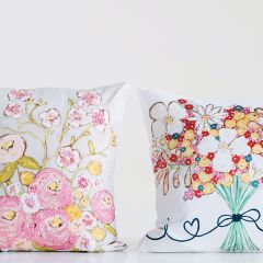 Flower Bouquet Throw Pillow Set of 2