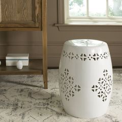 Quatrefoil Ceramic Garden Stool