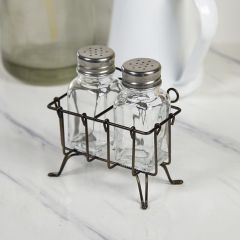 Salt and Pepper Shakers in Holder