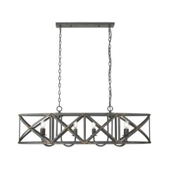 Antique Black Open Frame Linear Pendant Light