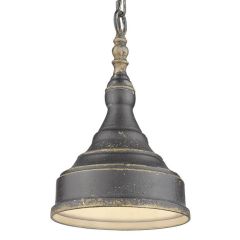 Single Bulb Antique Black Pendant Light