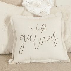 Embroidered GATHER Accent Pillow