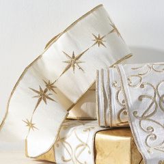 Star Embroidery Wired Ribbon