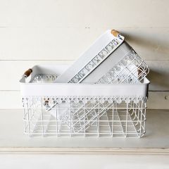 Ornate Metal Nesting Baskets Set of 2