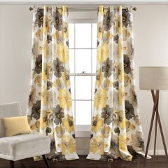 Blooming Floral Room Darkening Panel Curtain Set of 2