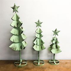 Rustic Farmhouse Tabletop Christmas Tree Set of 3