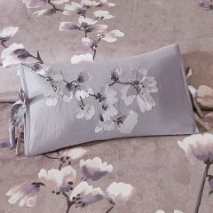 Embroidered Sakura Blossom Throw Pillow