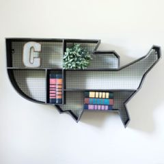 United States Shaped Wall Shelf