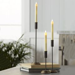 Sleek Metal Taper Candle Holder Collection Set of 3