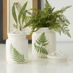 Fern Print Canisters Set of 2