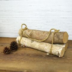 Roped Bundle of Birch Logs Set of 3