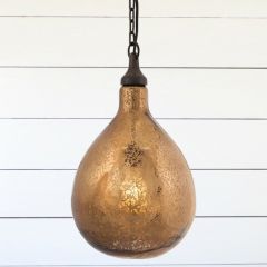 Mercury Glass Amber Hue Pendant Light