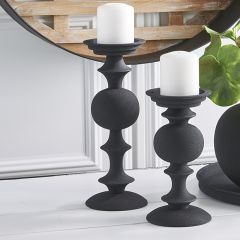 Matte Black Candle Holders Set of 2
