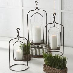 Hanging Hurricane Vase Candle Holder Set of 3