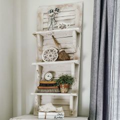 Rustic Shutter With Shelf