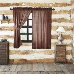 Tartan Plaid Short Curtain Panel Set of 2