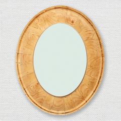 Wooden Frame Oval Mirror