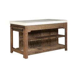 Reclaimed Wood Rustic Marble Island