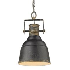 Industrial 1 Light Pendant Antique Black