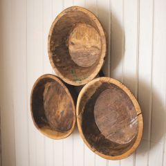 3 Wooden Bowl Wall Deco