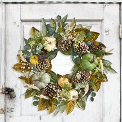 Pumpkin and Pinecone Wreath